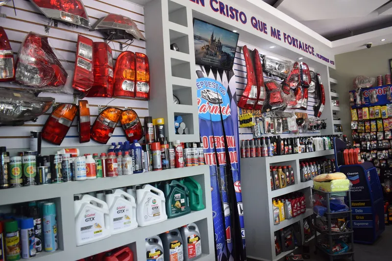 Repuestos y accesorios en exhibición en Repuestos Carmelo